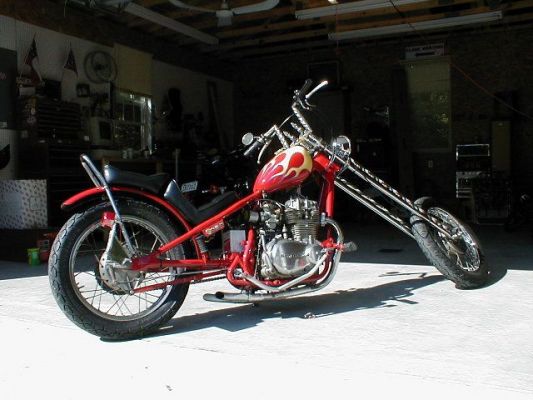 Click to view full size image
 ============== 
650 Chopper #2
'nother nice 650 Chopper.  The rear lower section of the frame looks a little odd, but love the rest of it.
