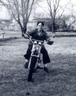 Click to view full size image
 ============== 
Me on my 1969 125 yamaha
The love of my life. My first bike.
