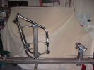 stock rear of frame cut off and bolted in jig