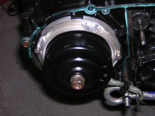 Click to view full size image
 ============== 
permanent magnet alternator off of John Deere fitted to new bike!
