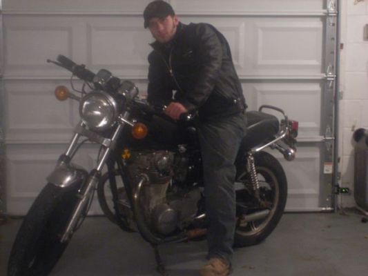 Click to view full size image
 ============== 
Myself, My Bike
In my garage after I just finished and test rode it.
