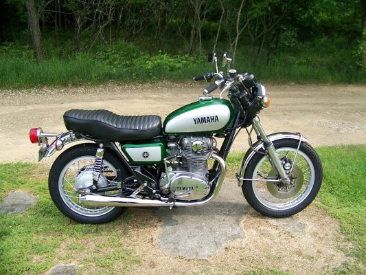 Click to view full size image
 ============== 
1975 Yamaha XS650
Side shot after restoration...
Keywords: 1975 traditional restored