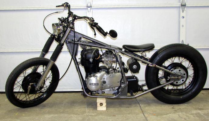 Click to view full size image
 ============== 
Waiting for paint
Full custom XS 400 hardtail bobber done here at our shop www.pswcustoms.com
Keywords: bobber, hardtail, xs400, xs650, xs bobber