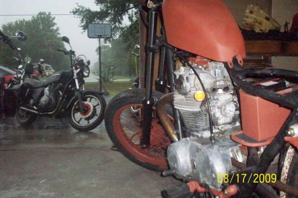 Click to view full size image
 ============== 
the dirty dirty is what we are calling this bike its  ... there's my ole kz1100 out in the rain my daily rider
