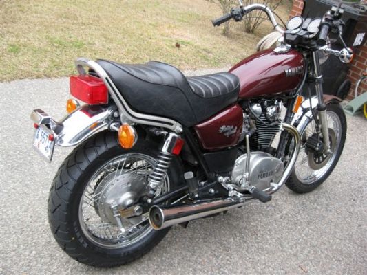 Click to view full size image
 ============== 
My 1983 XS
My 83 XS 650 with 5700 orginal miles! I have the orginal owners manual, Yamaha locking chain and toll kit. I found her in Charleston, SC. New paint, tires & tubes, carb rebuild and tune-up and she's ready to go. Can't wait to clock some miles on it!
