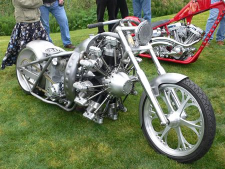 Radial
This is the most interesting motorcycle I have ever seen....No front brake...?
